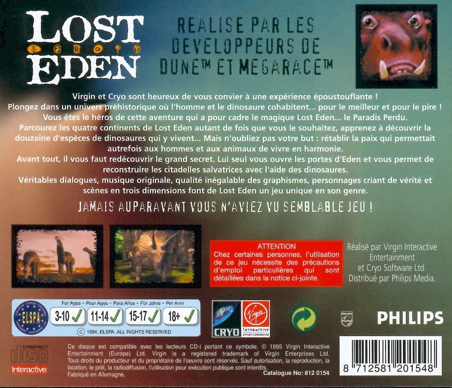 Lost Eden box art for CD-i